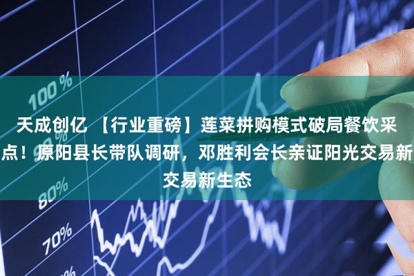 天成创亿 【行业重磅】莲菜拼购模式破局餐饮采购痛点！原阳县长带队调研，邓胜利会长亲证阳光交易新生态