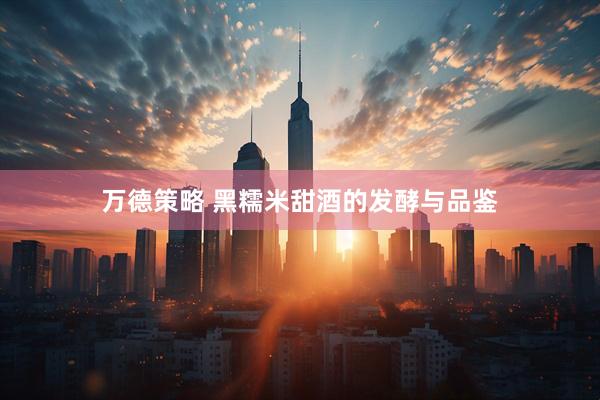 万德策略 黑糯米甜酒的发酵与品鉴
